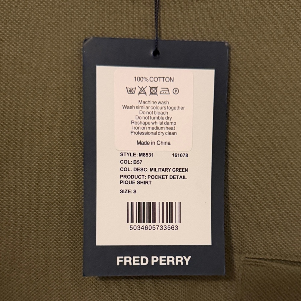 NWT Fred Perry Pocket Detail Piqué T-Shirt - Picture 4 of 4